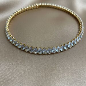 CHOKER DE RIVIEIRA DOURADA COM PEDRAS OVAIS