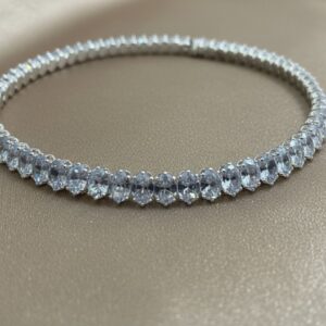 CHOKER DE RIVIEIRA PRATA COM PEDRAS OVAIS