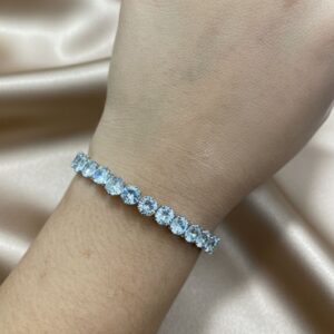 BRACELETE RIVIEIRA PRATA COM PEDRAS REDONDAS